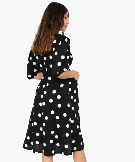 Robe de grossesse imprimée avec décolleté cache-cœur vue3 - GEMO (MATER) - GEMO
