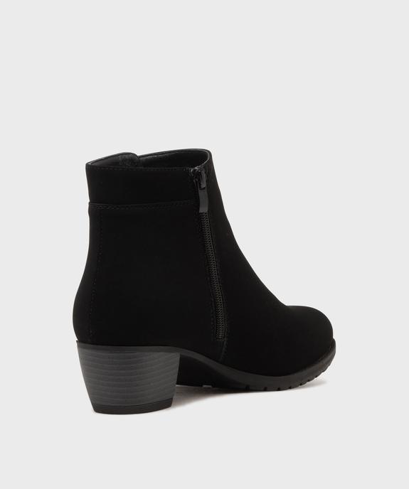 Boots confort fourrés à talon et zip femme vue4 - G'FLEX - GEMO