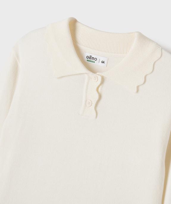 Pull fin en viscose avec col fantaisie fille vue2 - GEMO 4G FILLE - GEMO