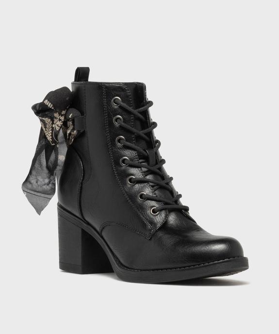 Bottines à talon avec foulard en voile fleuri femme - EMILIA ROSA G4G Bottines à talon avec foulard en voile fleuri femme vue2 - EMILIA ROSA G4G - GEMO