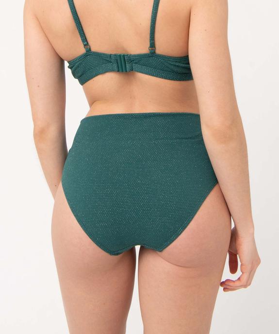 Bas de maillot de bain femme pailleté forme culotte taille haute vue2 - GEMO 4G FEMME - GEMO