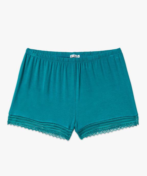 Short de pyjama en maille fluide avec bas en dentelle femme vue4 - GEMO 4G FEMME - GEMO