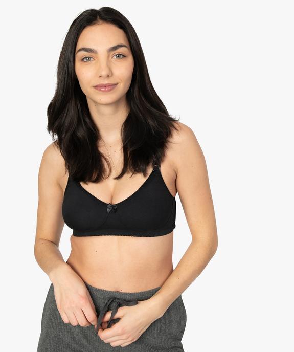Soutien-gorge d'allaitement en coton biologique vue1 - GEMO 4G MATERN - GEMO