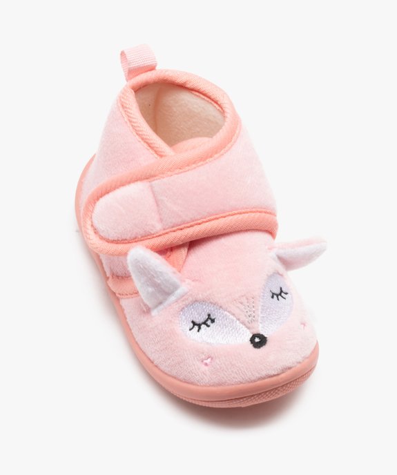 Chaussons bébé fille bottillon en velours motif renard vue5 - GEMO 4G BEBE - GEMO