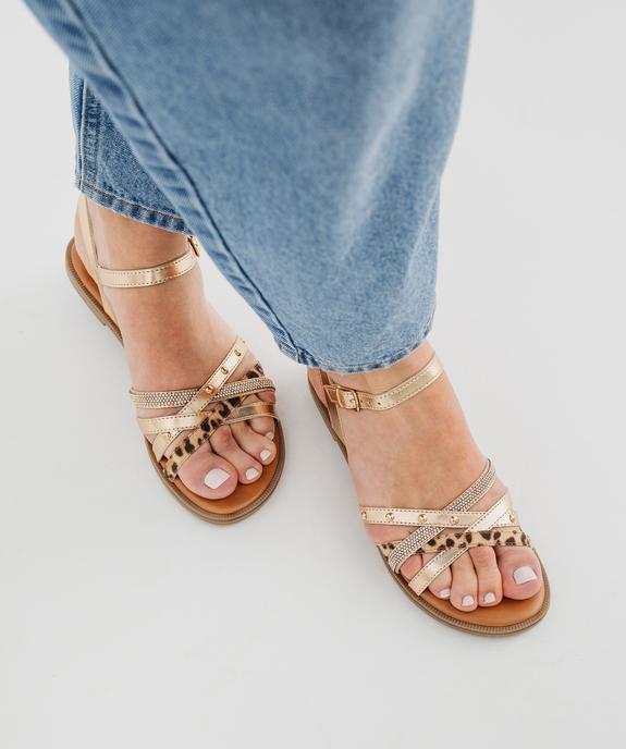 Sandales plates multibrides femme vue1 - FOLLOW ME - GEMO