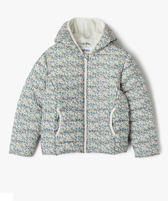 Doudoune déperlante à capuche et motif fleuri fille vue2 - GEMO 4G FILLE - GEMO