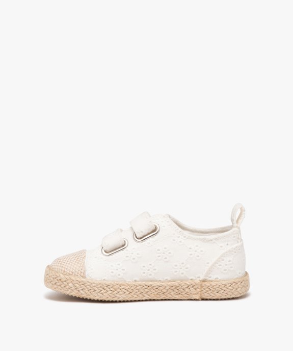 Baskets fille en toile unie avec semelle corde style bohème vue3 - GEMO 4G FILLE - GEMO