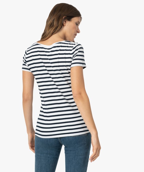 Tee-shirt femme imprimé à manches courtes et col rond vue3 - GEMO(FEMME PAP) - GEMO