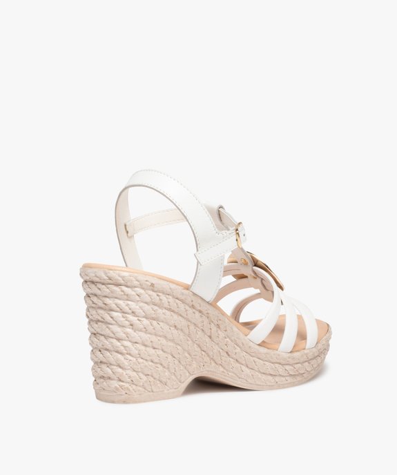 Sandales femme dessus cuir et bijou métallique - Tanéo vue4 - TANEO - GEMO
