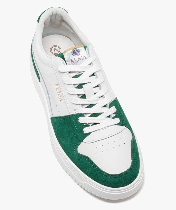 Baskets homme bicolores en cuir style casual - Alma Planète vue5 - ALMA - GEMO