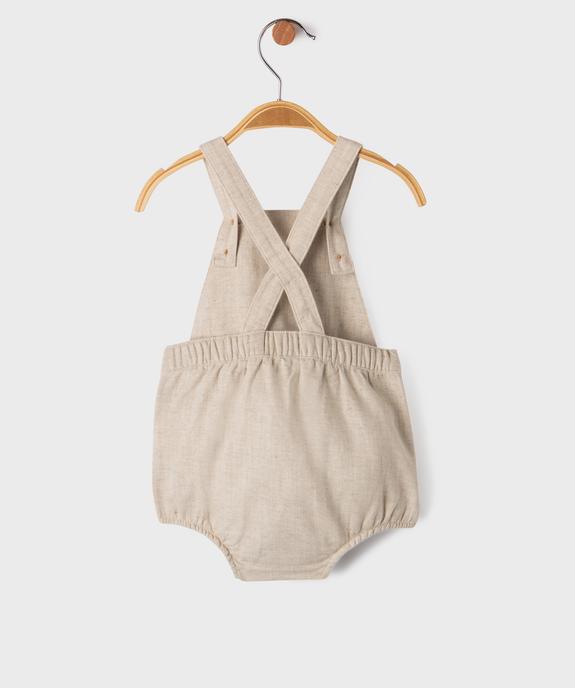 Salopette ultra courte en coton et lin bébé garçon vue4 - GEMO 4G BEBE - GEMO