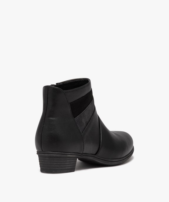 Boots femme confort unies à petit talon  vue4 - GEMO (CONFORT) - GEMO