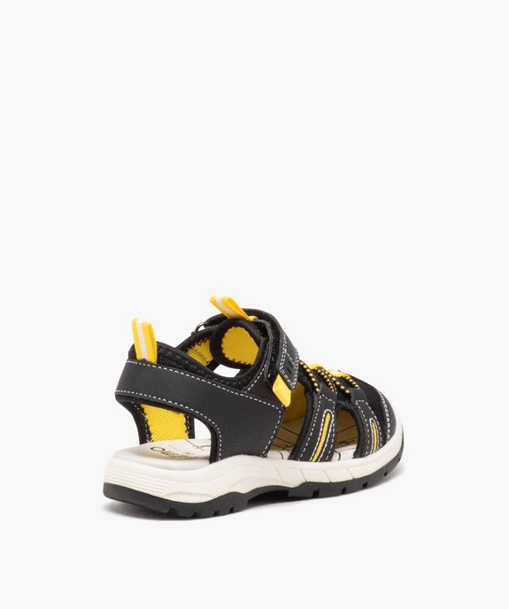 Sandales garçon bicolores en mesh à bout fermé et avec scratch vue4 - GEMO (ENFANT) - GEMO