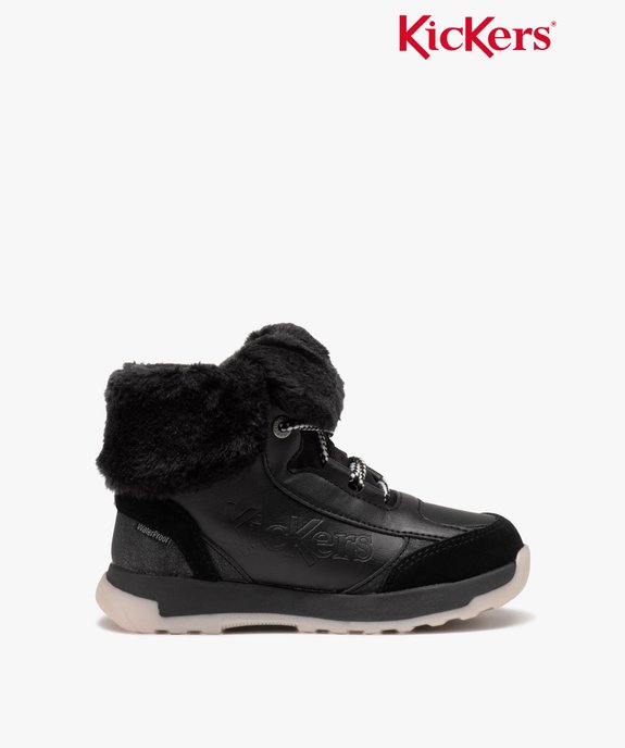 Boots fille unies à col fourré retourné - Kickers vue1 - KICKERS - GEMO