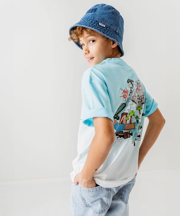 Tee-shirt manches courtes imprimé dos garçon - Minecraft vue2 - MINECRAFT - GEMO