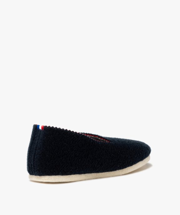Chaussons homme pantoufles unies à bords dentelés vue4 - GEMO(HOMWR HOM) - GEMO