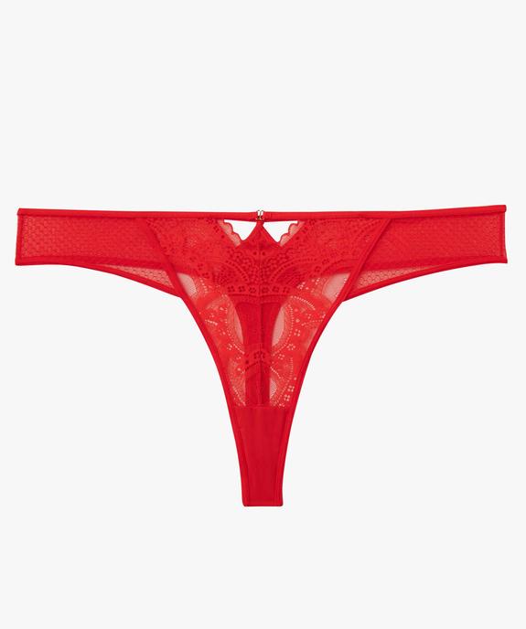 String femme grande taille en dentelle et tulle avec découpes fantaisie vue4 - GEMO(HOMWR FEM) - GEMO