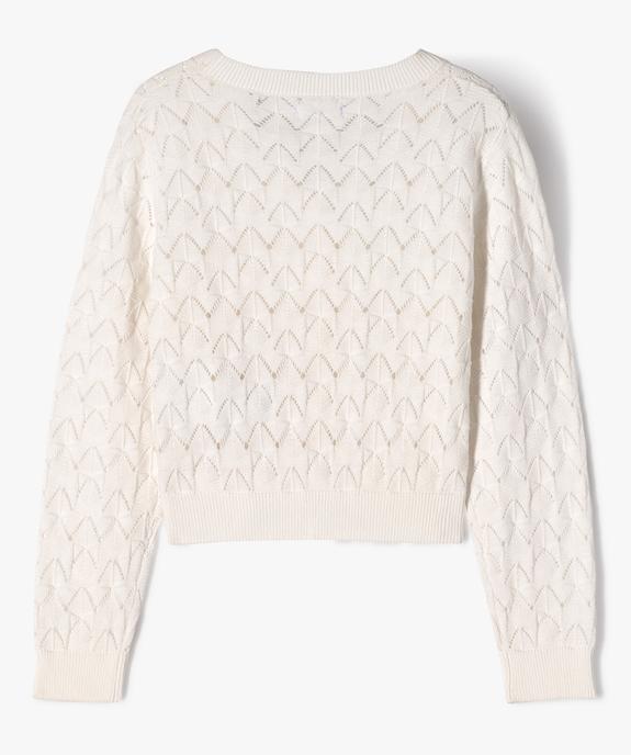 Gilet en maille fantaisie coupe courte fille - LuluCastagnette vue4 - LULU CASTAGNETTE GEMO FOR GOOD - GEMO