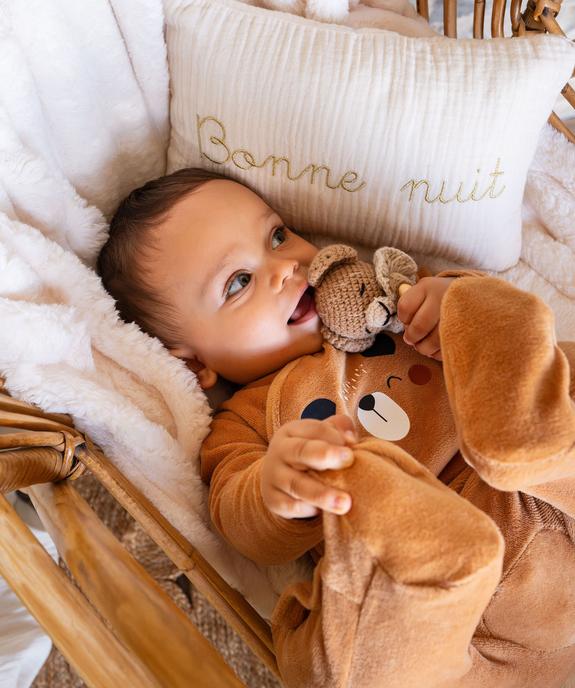 Pyjama dors-bien en velours fermeture devant bébé vue6 - GEMO 4G BEBE - GEMO
