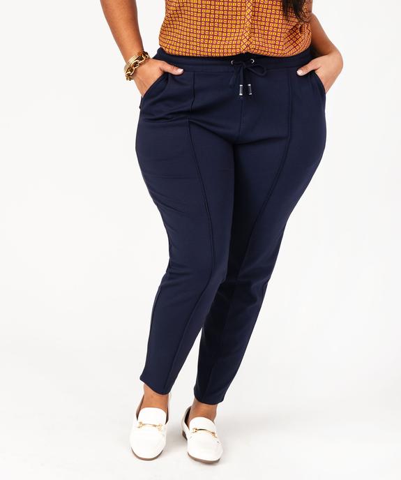 Pantalon femme grande taille avec couture sur l’avant  vue2 - GEMO (G TAILLE) - GEMO