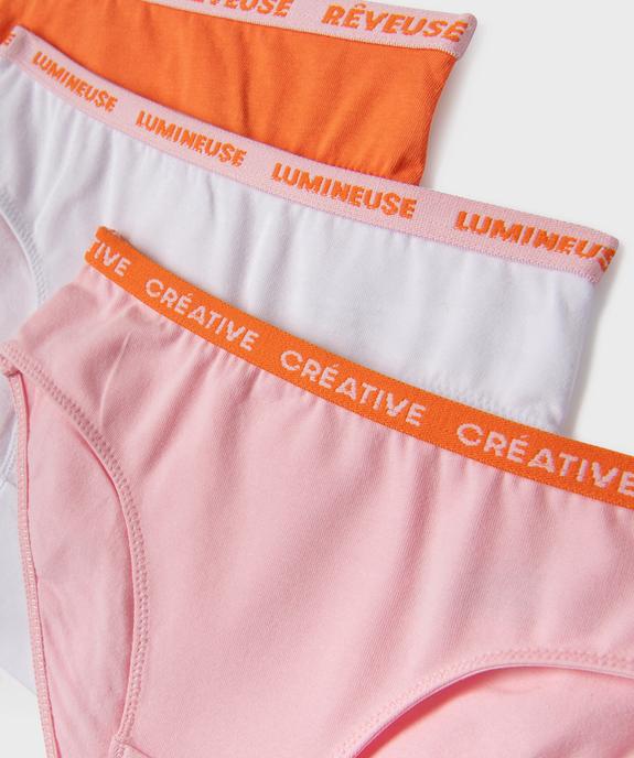 Shorty en coton stretch à large ceinture imprimée fille (lot de 3) vue2 - GEMO 4G FILLE - GEMO