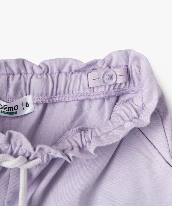 Short en maille avec ceinture élastique ajustable fille vue2 - GEMO 4G FILLE - GEMO
