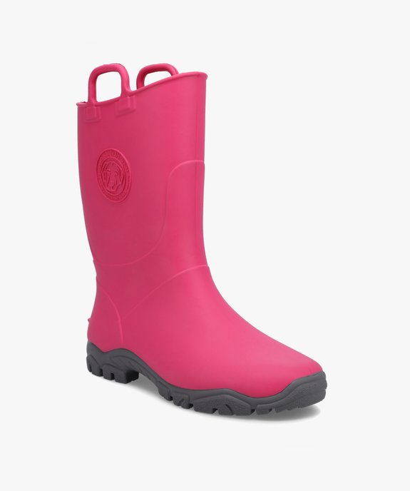 Bottes de pluie fille unies à anses - Boatilus vue2 - BOATILUS - GEMO