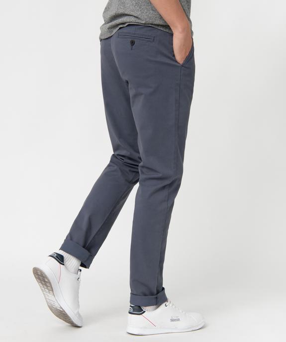 Pantalon chino en coton stretch coupe Slim homme vue3 - GEMO 4G HOMME - GEMO
