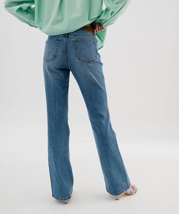 Jean flare taille normale en denim stretch à plis femme LuluCastagnette vue3 - LULU CASTAGNETTE GEMO FOR GOOD - GEMO