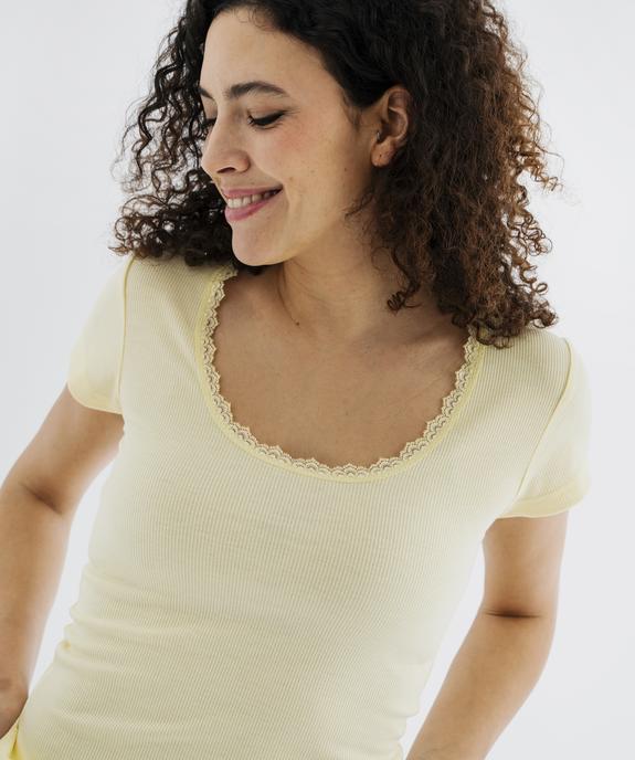 Haut de pyjama en maille côtelée femme vue2 - GEMO 4G FEMME - GEMO