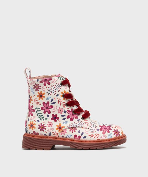 Bottines à lacets en velours avec zip intérieur fille  vue8 - LOVELY WINGS GEMO FOR GOOD - GEMO
