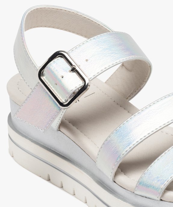 Sandales femme compensées à brides irisées vue6 - GEMO(URBAIN) - GEMO
