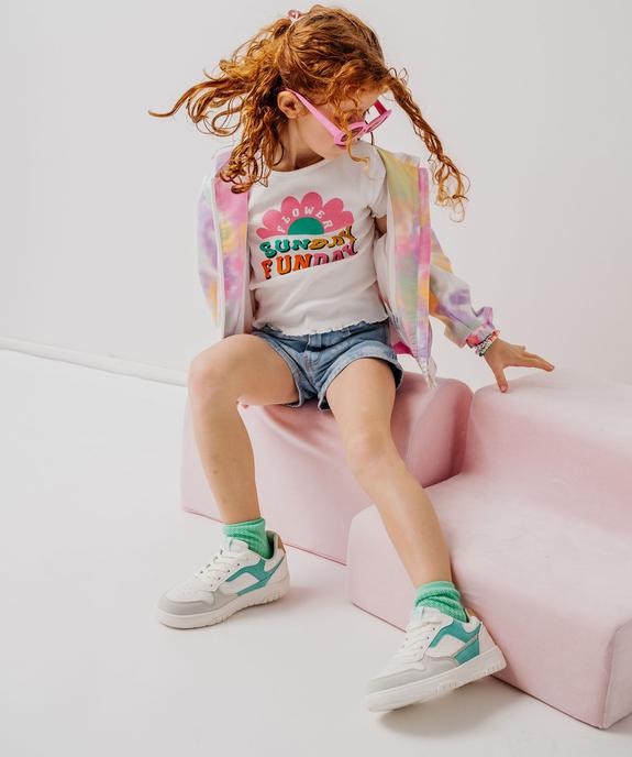 Tee-shirt à manches courtes avec finitions froncées fille vue6 - GEMO (ENFANT) - GEMO