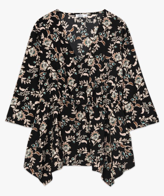Blouse femme à motifs fleuris resserrée à la taille vue4 - GEMO(FEMME PAP) - GEMO