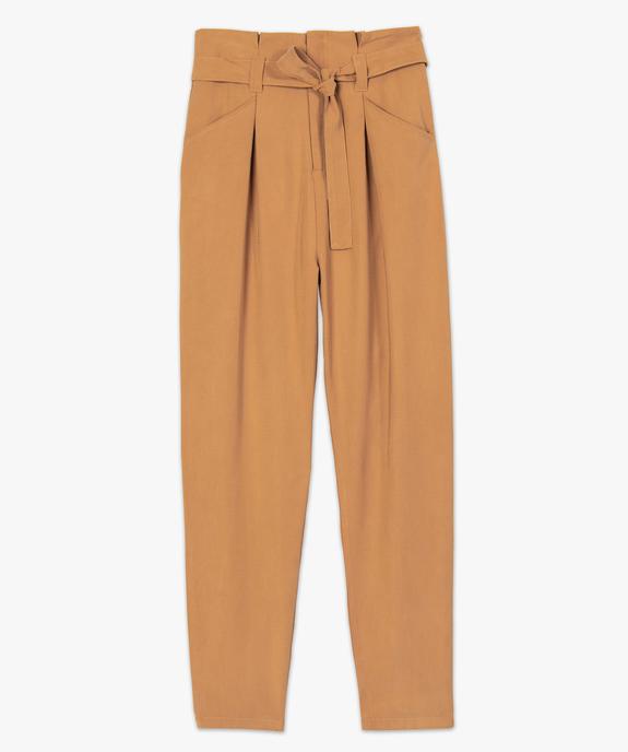 Pantalon femme coupe carotte taille haute vue4 - GEMO(FEMME PAP) - GEMO