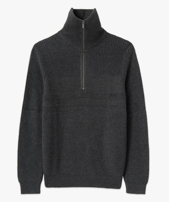 Pull homme en grosse maille à col camionneur vue4 - GEMO (HOMME) - GEMO
