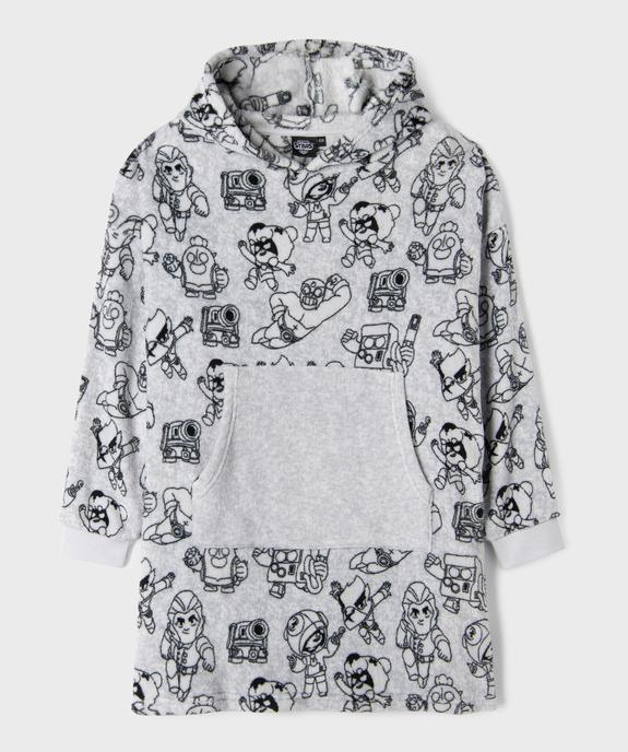 Robe de chambre imprimée à capuche garçon - Brawl Stars vue1 - BRAWL STARS - GEMO