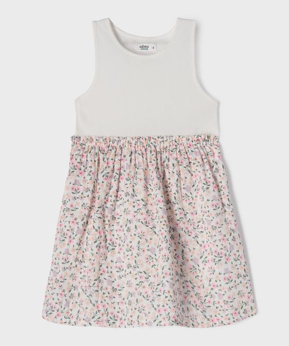 Robe en coton avec haut débardeur fille vue1 - GEMO 4G FILLE - GEMO