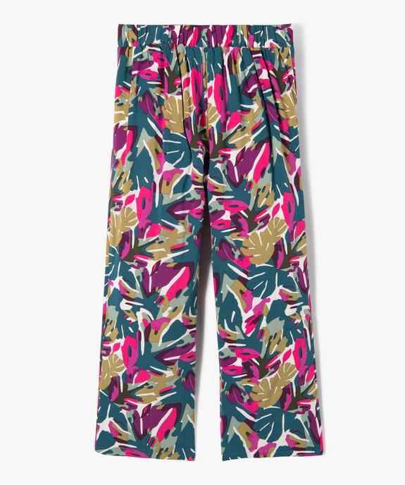 Pantalon fille en toile fine multicolore vue3 - GEMO (ENFANT) - GEMO