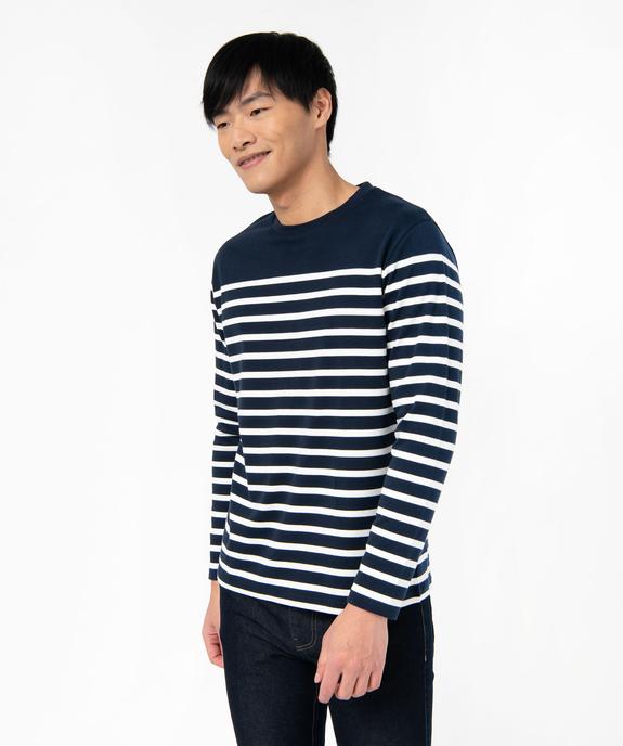 Tee-shirt manches longues rayé homme vue2 - GEMO (HOMME) - GEMO