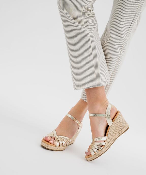 Sandales compensées en toile métallisée femme - Valentina Baldano vue7 - VALENTINA BALDA - GEMO