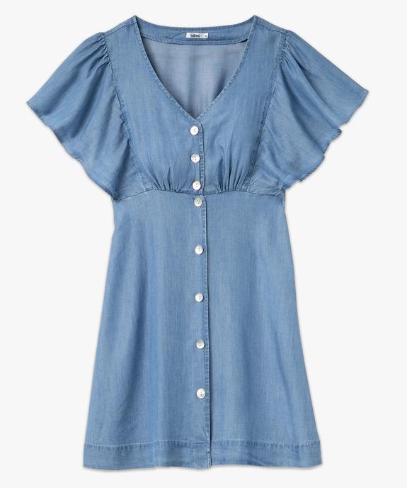 Robe à manches courtes et col V en Lyocell femme vue4 - GEMO 4G FEMME - GEMO