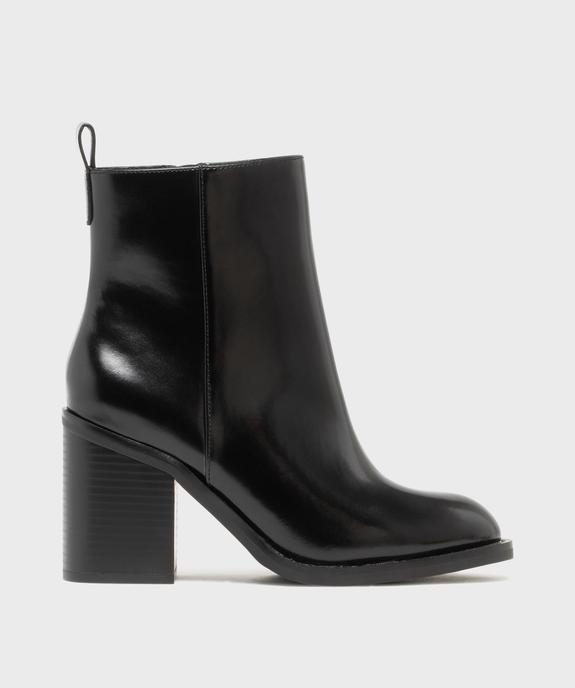 Boots à talon large et bout rond unies femme vue1 - FOLLOW ME - GEMO