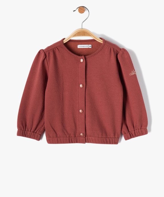 Sweat bébé fille pressionné en maille fantaisie vue1 - LULUCASTAGNETTE - GEMO