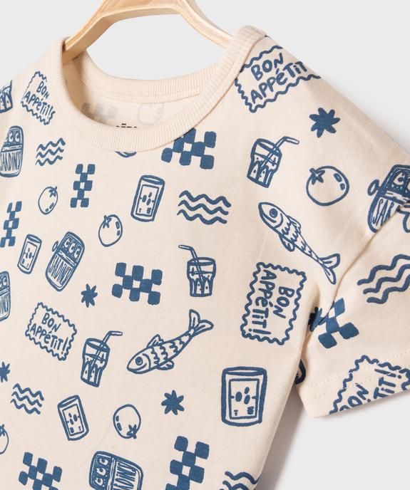 Short en coton imprimé bébé garçon vue2 - GEMO 4G BEBE - GEMO