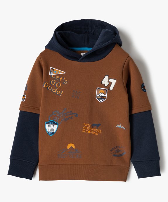 Sweat garçon à motifs effet 2 en 1 vue2 - GEMO (ENFANT) - GEMO