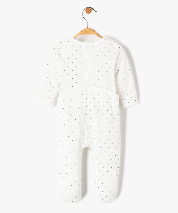Pyjama bébé pont-dos en jersey à pois et motif lapin vue3 - GEMO(BB COUCHE) - GEMO