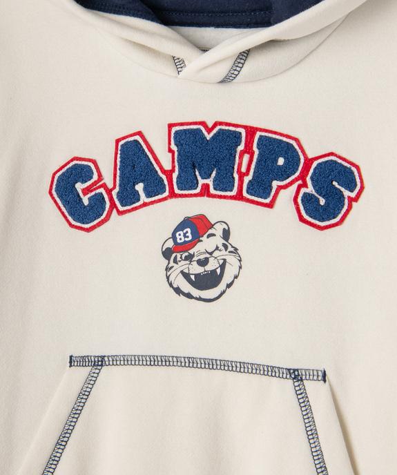 Sweat de sport zippé avec bandes tricolore garçon - Camps United vue2 - CAMPS - GEMO