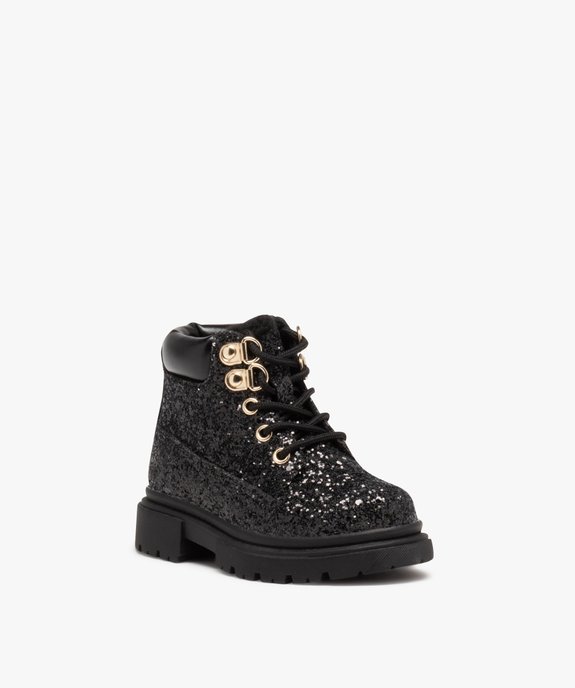 Boots fille fourrées dessus à strass  vue2 - GEMO(BEBE DEBT) - GEMO