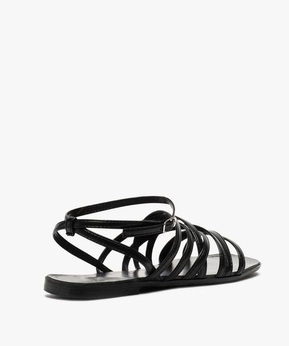Sandales femme à talon plat et fines brides entrelacées vue4 - GEMO (CASUAL) - GEMO